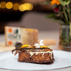 Gerookte ansjovis / Hartige Pain Perdu / Kweepeer / Comté BOB 12 maanden