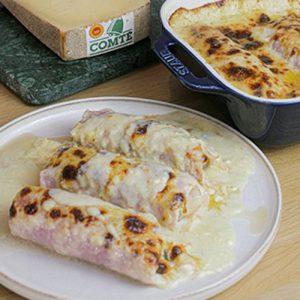 Gegratineerde witlof met Comté kaas