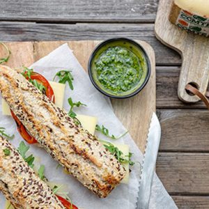 Broodje Comté met gegrilde groenten